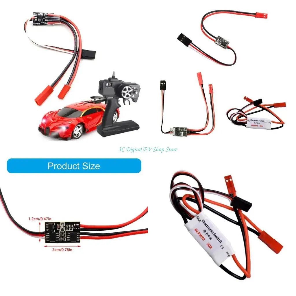 E74D 원격 제어 on/Off 전자 스위치 자동차 트럭 보트용 릴레이 LED 라이트 드론 2A/20A/30A