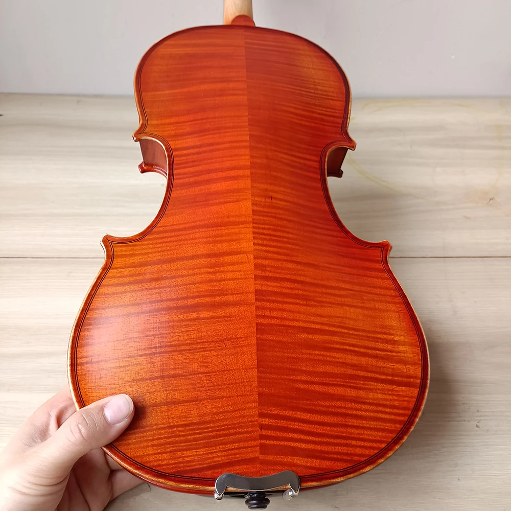 JINYIN JYVL-Y4000 4/4 full size natural tiger maple backboard handmade violin with over 15 years of age, spruce wood panel,