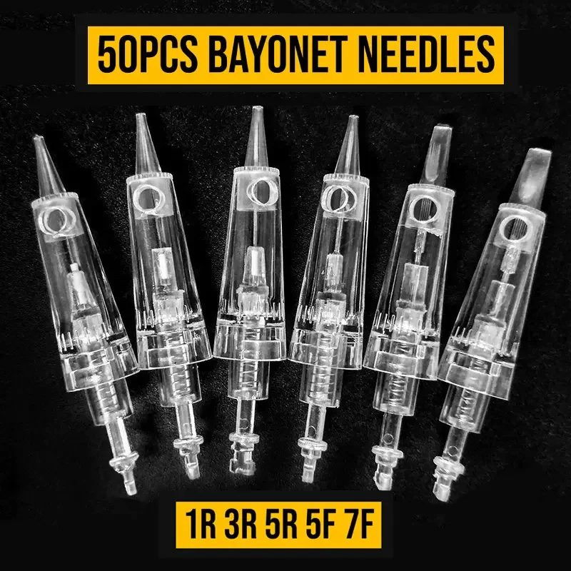 

50Pcs Cartridges Needles Tattoo Needle1R 3R Permanent Makeup Machine Needles for Eyebrow Liner Lips Cartridge Machines Grips