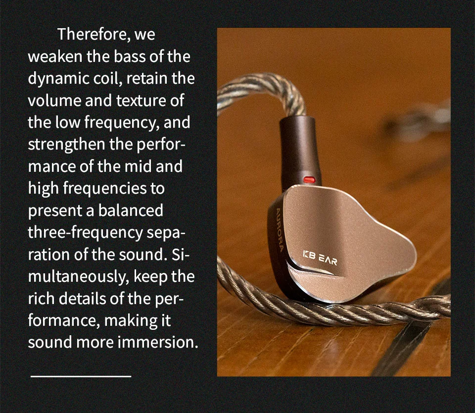 KBEAR Aurora Single Dynamic Nano Titanium Diaphragm Earphone description image 5