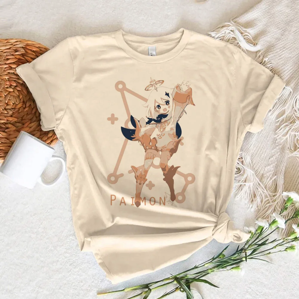 

Футболка Genshin Impact, женский топ с забавным графическим рисунком, одежда в японском стиле Харадзюку 1920-х годов