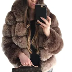 2024 New Winter Fashion Faux Fox Fur Faux Fur Coat Women Long Sleeve Women Fur Coat Overcoat Fur & Faux Fur Women Fur Coat