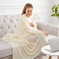 White Boho Throw Blankets Textured Big Knitted Blankets Chunky Vintage Luxury Throw Bedspread Blanket Cover Manta Para Sofá 5