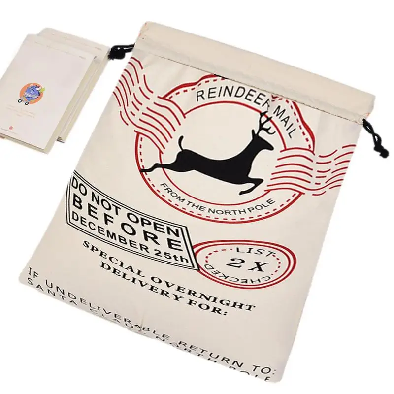 

Christmas Large Gift Bag Drawstrings Christmas Santa Gift Bags Oversized Canvas Gift Sacks Party Favor Supplies For Large
