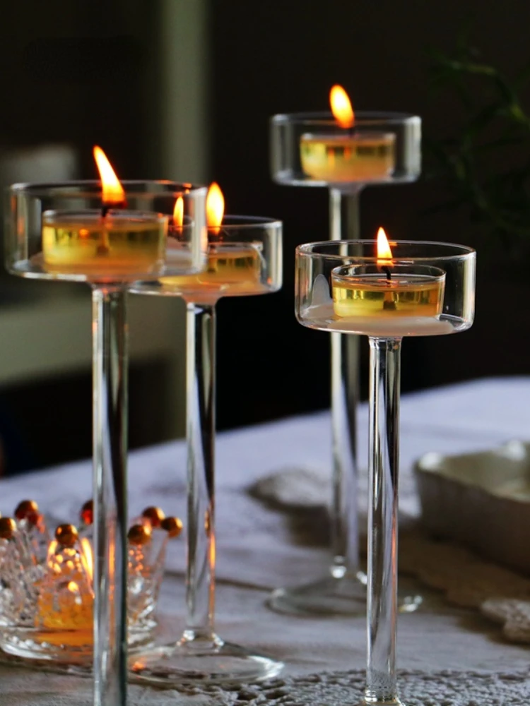 Lot De Bougeoirs En Cristal De Plomb Argenté – Fabriqués USA, Déco Maison
