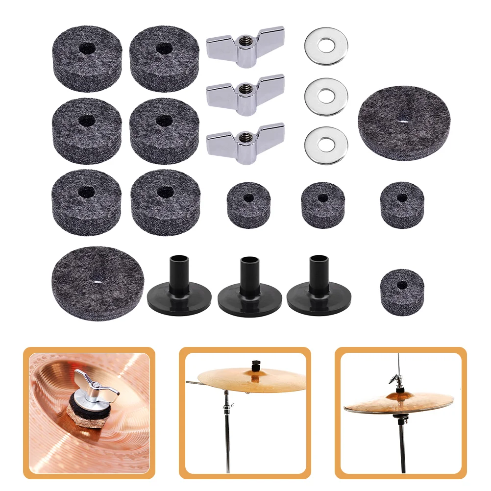 Drum Pad Felt Kit Pads for Cymbal Accessories Nut Cymbals 5x5x07cm Professional Washers Stand Felts Grey Small Non-slip
