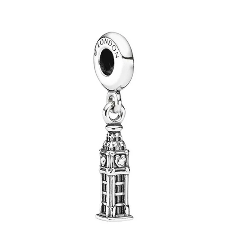 

Fit Pandora London Elizabeth Tower Dangle Charms Bracelet for Women Jewelry The Big Ben Clock Tower Pendant Girls Bangles Gift