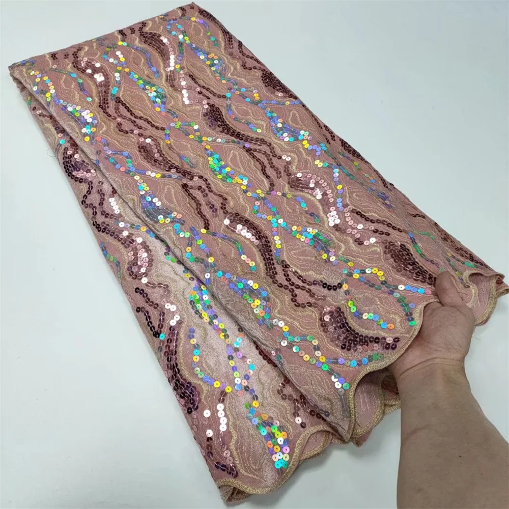 

African Velvet Lace Fabric 2022 Nigerian Lace 5 Yards French Velvet Lace Fabric For Party Wedding Dress Sewing t15-85