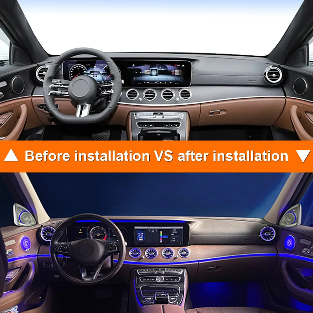 메르세데스 벤츠 W213 W205 X253 GLC W222 C/E/S-클래스 7/64 컬러 차량용 트레블 혼 리핏 앰비언트 라이트 4D 트위터 회전 스피커