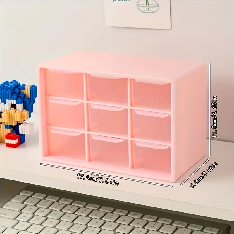 תיבת אחסון ניתנת לערימה, מגירה שקופה לחלקיקים קטנים, תכשיטים, חרוזים, כלי עבודה, מארגן איפור לשולחן איפור ולמשרד