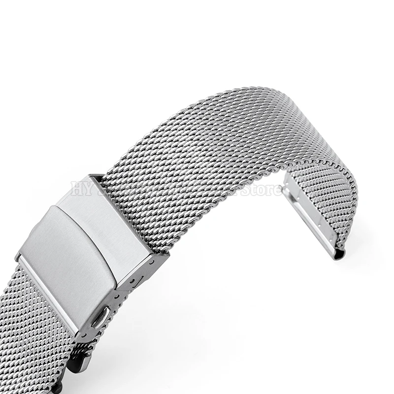 Sleek Stainless Steel Milanese Mesh Watch Strap - Adjustable Sizes