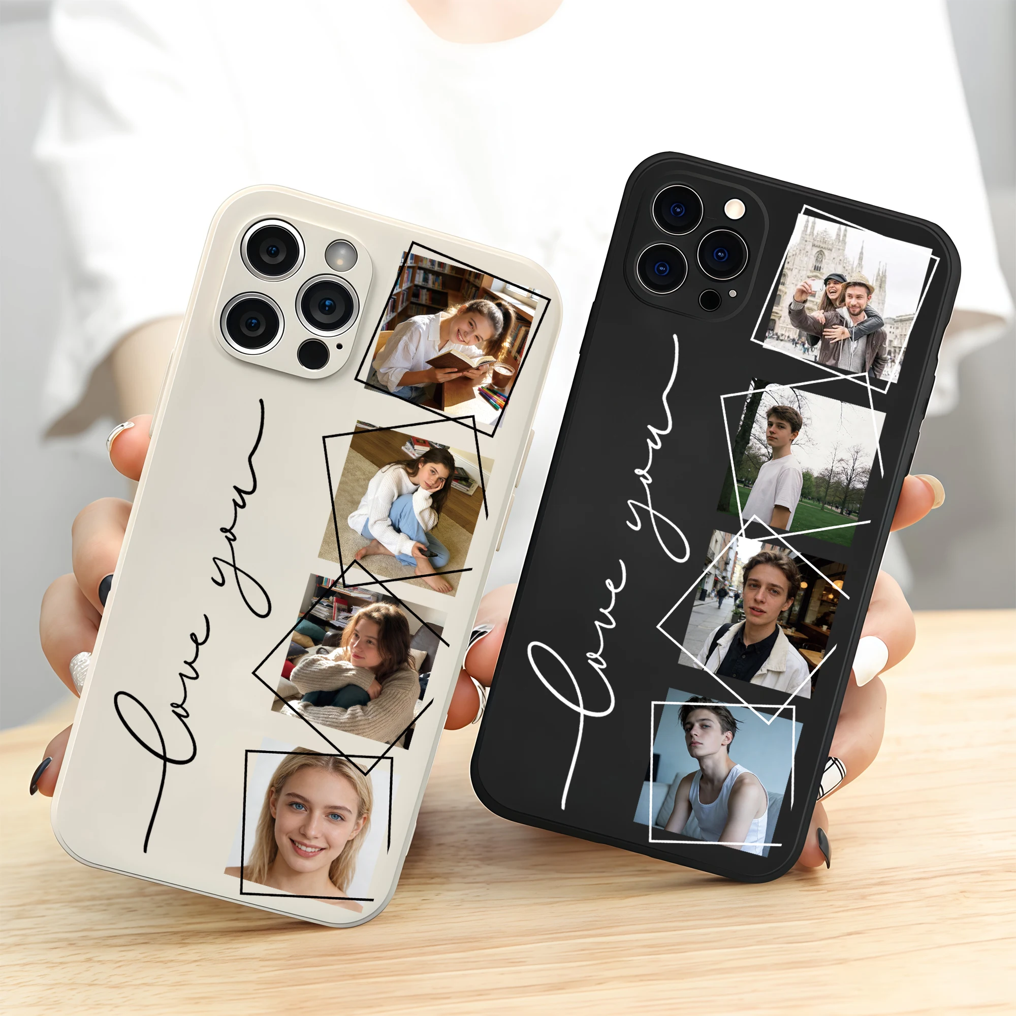 Custom Three or Four Photos Family Friends Couple Case for thumbnail 7