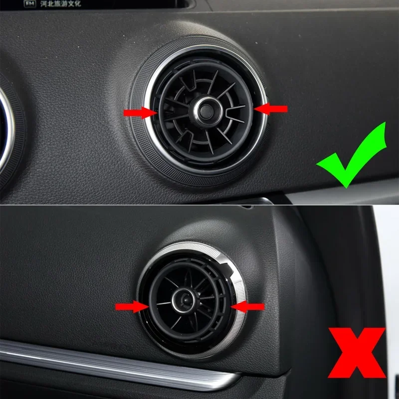 AC Vent Decoration Trim Sticker for Audi A3 8V S3 RS3 2015 Car Interior Accessories