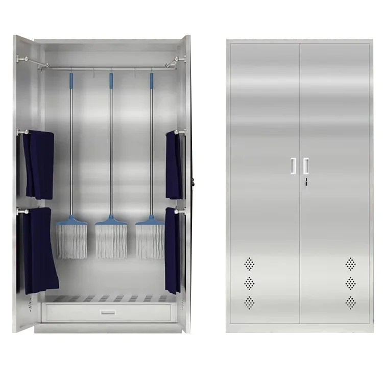 Stainless Steel Cleaning Tool Locker Waterproof And Moisture-proof Outdoor Cabinet Cleaning Supplies Storage Cabinets