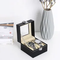 DELESYS-Boîte de montre en cuir PU avec serrure, boîte de rangement de montre de style traditionnel, étui cadeau, 2 emplacements, 3 emplacements, 4 emplacements, 5 emplacements, 6 emplacements, 8 emplacements, 10/12 em 5