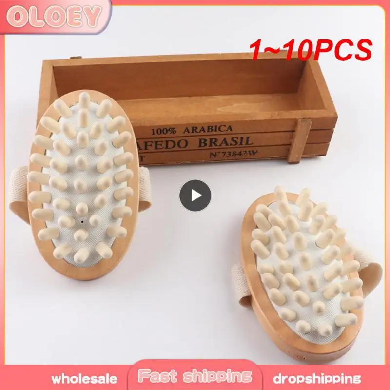 

1~10PCS Body Anti Cellulite Brush Soothing Wooden Essential Oil Spa Air Cushion Massage Hair Comb Scalp Massage Brush Dead Skin