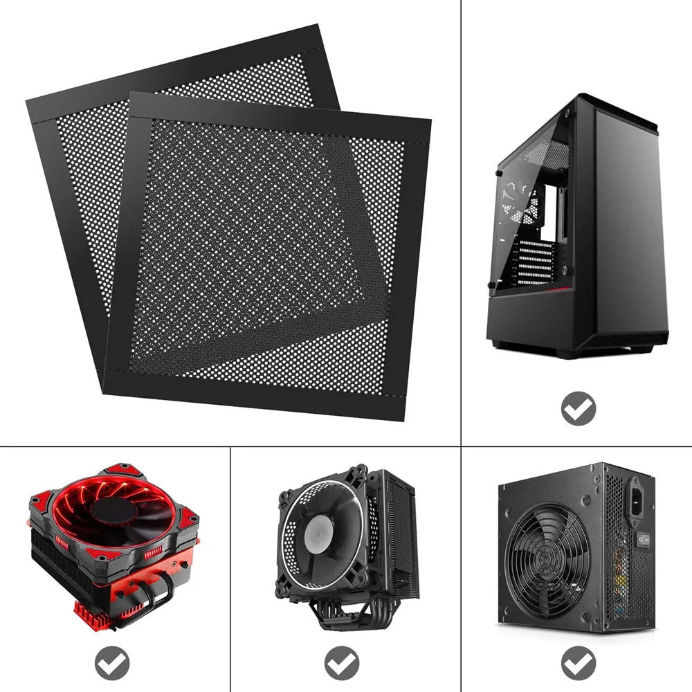 Computer fan guard Magnetic Frame Dust Filter Dustproof Mesh Cover Net Guard with Hole for PC Computer Case Cooling Fan Power Supply