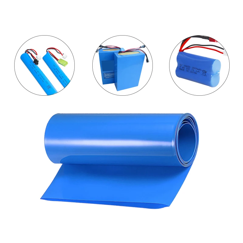 60mm larghezza piatta 5.5M lunghezza PVC Tubo termorestringente batterie 18650