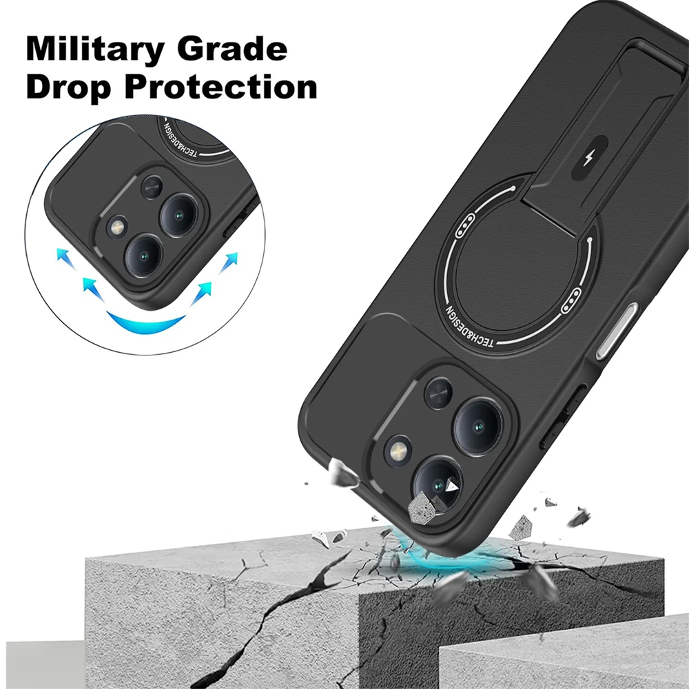 Magnetic Kickstand Shockproof Matte Phone Case with Stand Holder