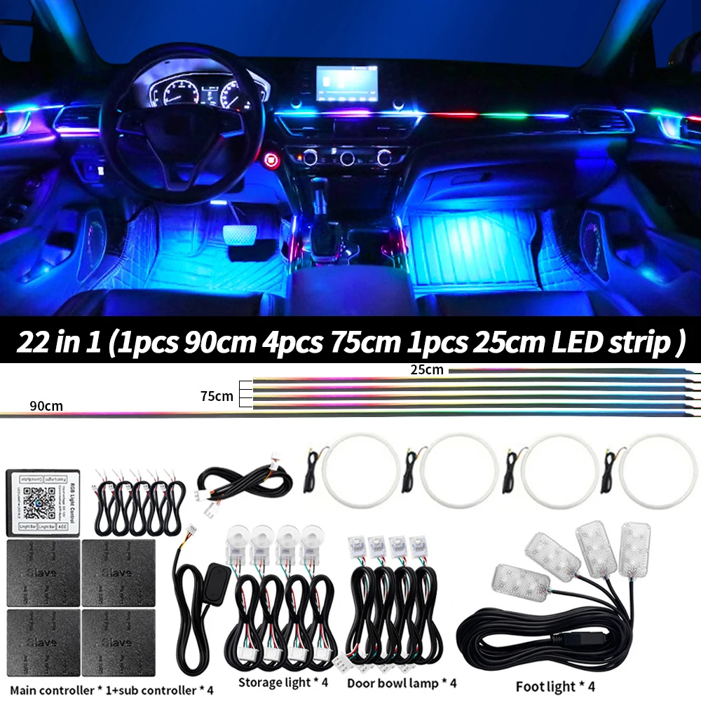 ตัวเลือกสินค้า แถบแสง LED สีสันสดใส ตกแต่งรถยนต์
