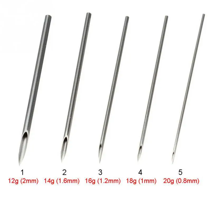 Disposable Body Piercing Needles 1/3/5Pcs Medical Needle for Navel Nipple Lip Navel Ring Kit Surgical Steel Tool