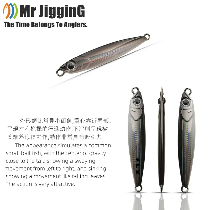 Mr JigginG Fast Sinking Metal Jig Lure 10/15/20/30/40g Saltwater Shore Casting Fishing Sea Bass Metal Jig Artificial Bait Tackle - Image 2
