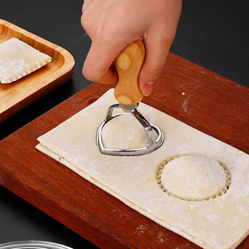 Cookie Cutter Tools 304 Stainless Steel Cookie Cutter Ravioli Pasta Tools Cokies Mold Ravioli Maker Cutters Square Round Pizza Cutting Wheel Tools