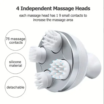 Wireless Electric Head Massager Relieving Scalp Fatigue Preventing Detachment Health Care Massage Waterproof Bathing Massage 2