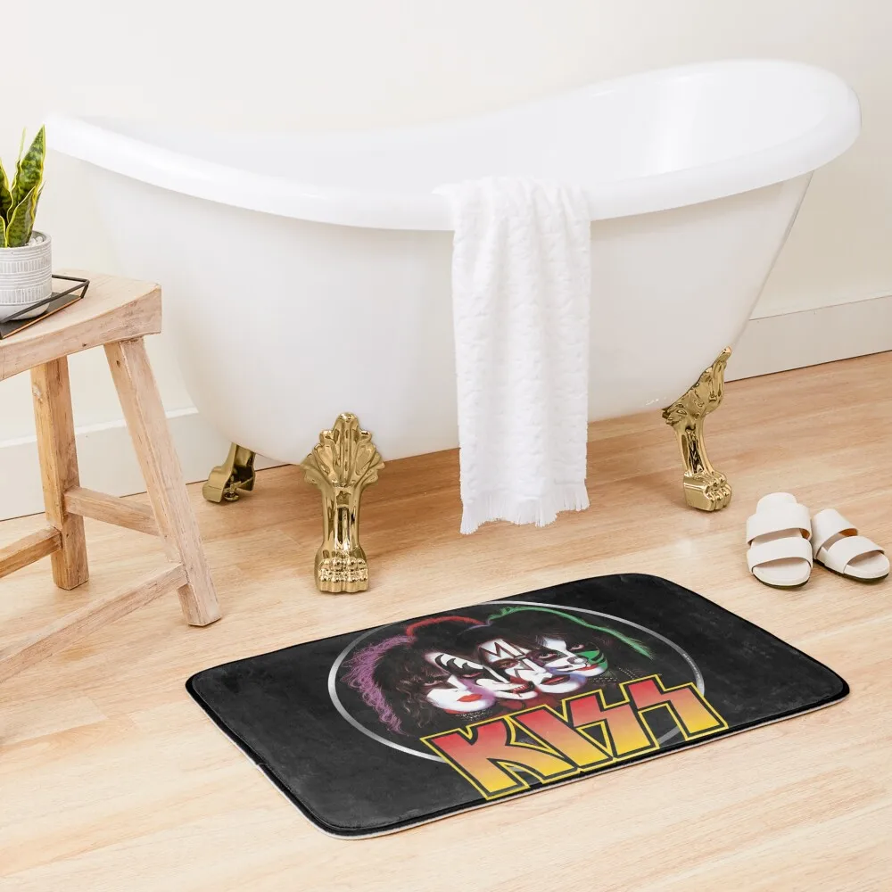 

KISS Faces Merge Bath Mat Washable Non-Slip Kitchen Rug Carpet Rug Accessories For Shower And Services Mat