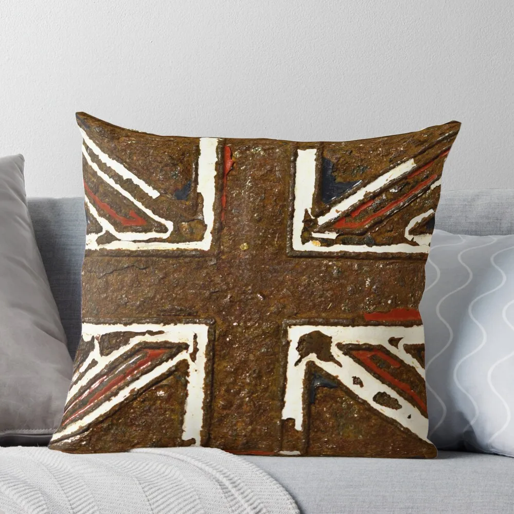 

Union Jack The Rusted Throw Pillow Elastic Cover For Sofa Christmas Pillowcase