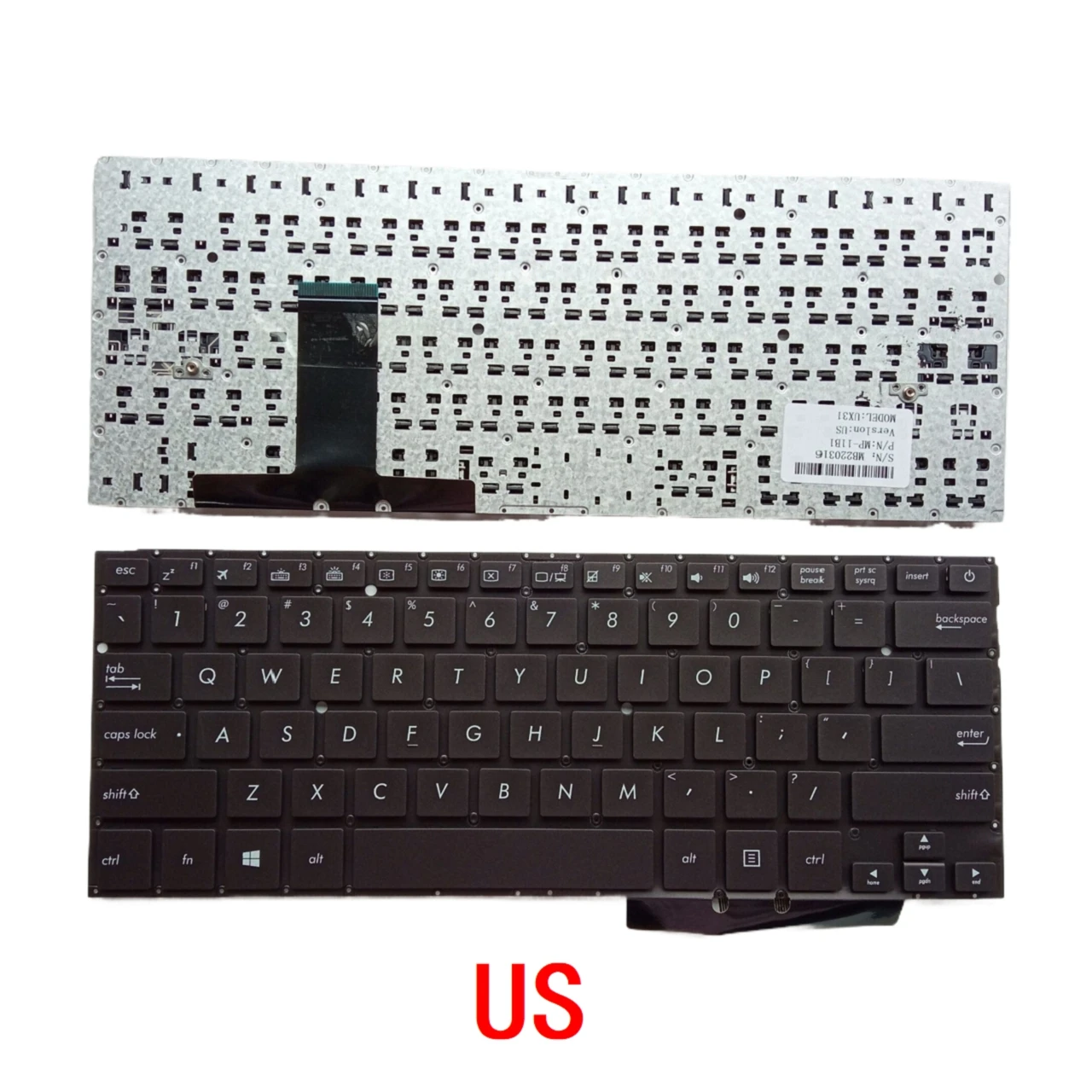 Replacement Keyboard For ASUS UX31 UX31A UX31LA UX31E Laptop - Silver US Layout