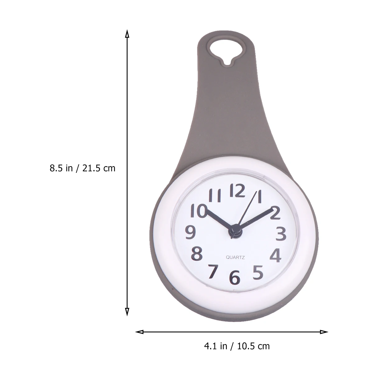 שעון תלוי לאמבטיה עמיד למים בצבע אפור, מעוצב בצורה שקטה, עם טיימר מקלחת ושאיבה, שעון אמבטיה שקט ופשוט