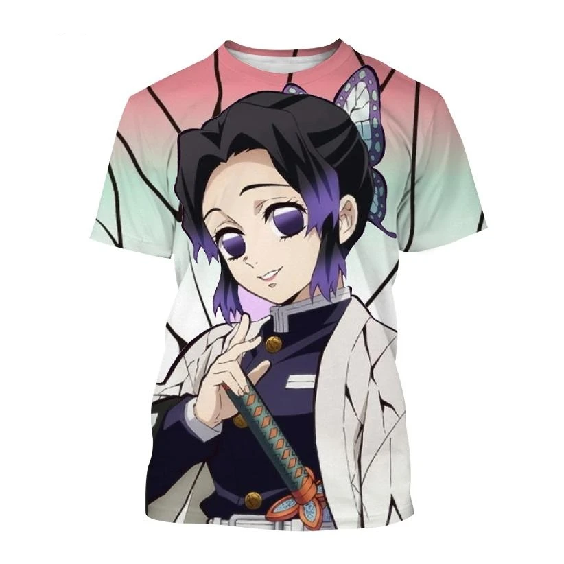 thumbnail image 1 of Camiseta de manga corta con estampado 3D de Anime Demon Slayer, Kimetsu no Yaiba, Kamado, Nezuko, Kochou, Shinobu, 1 of 5
