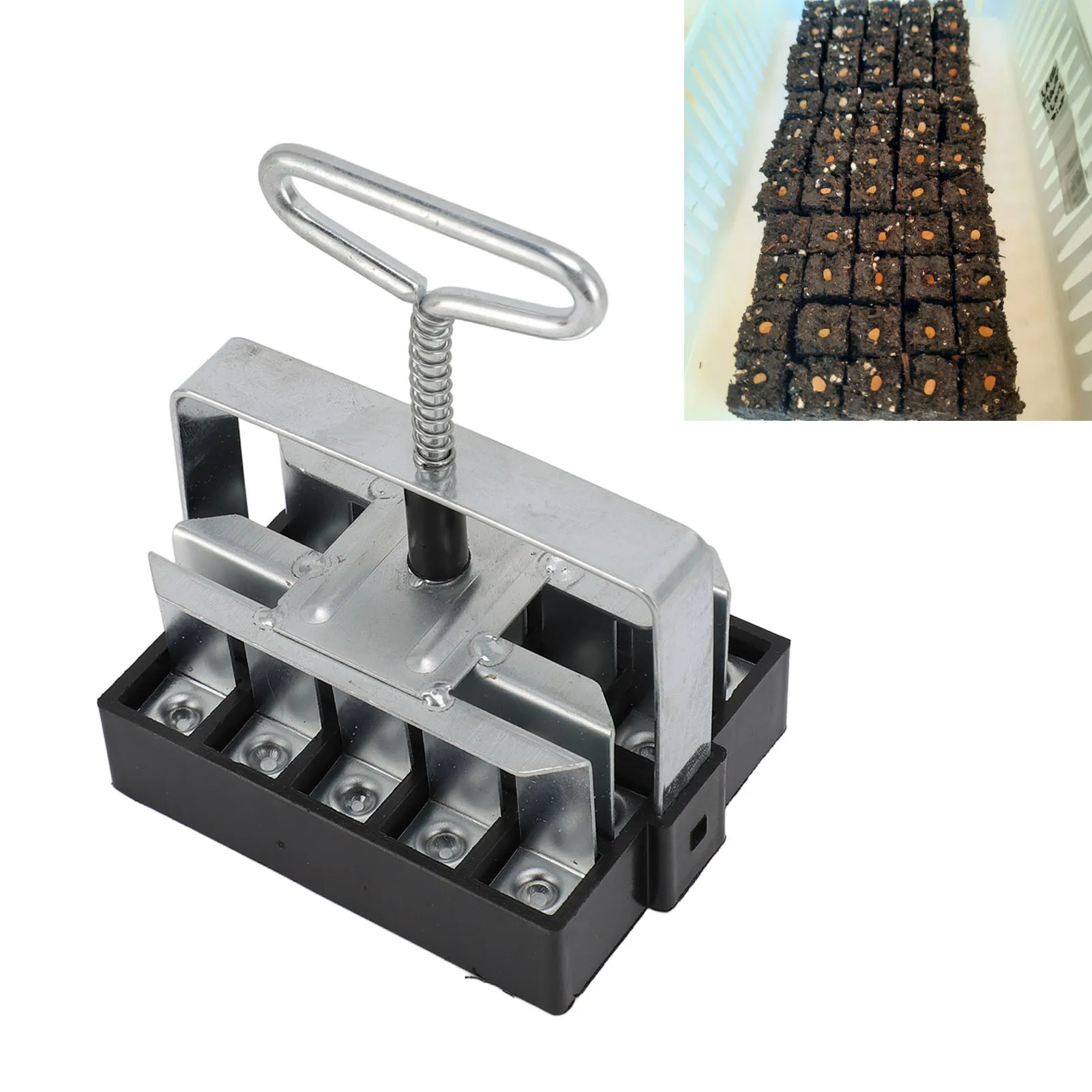 Soil Block Maker 20 Cells Manual Eco Friendly Space Saving Comfortable Grip Soil Blocker for Garden