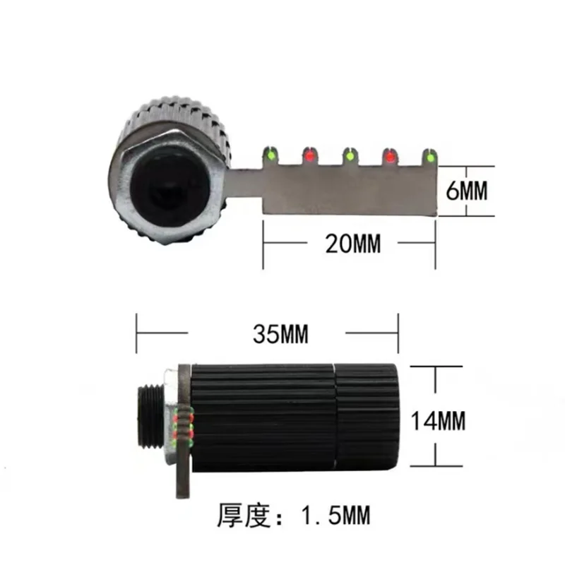 1pcs Slingshot Sight Accessory Laser Infrared Stainless Steel Six-link Mechanical Sight LED Light Fiber Optic Point slingshot bow sight