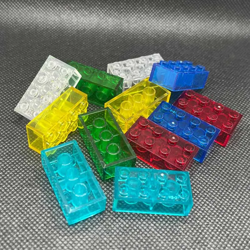 

Transparent Clear Brick 2x4 2x2 Building Block MOC Parts Toys For Children DIY House Waterfall Compatible 3001 3003 20pcs/Lot