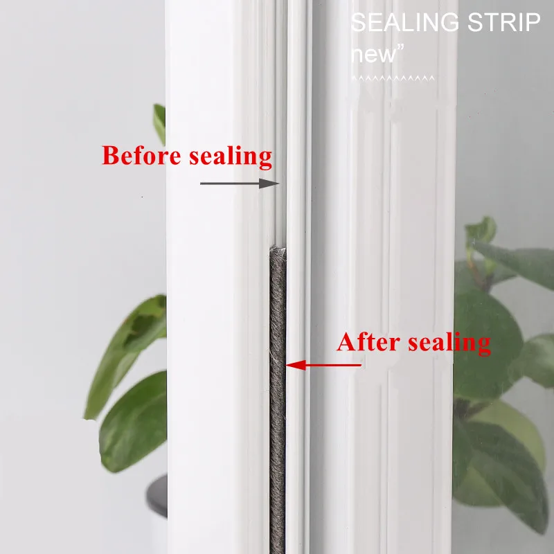 10M 5mm x 8mm aluminum sliding door window dust proof brush seal strip weatherstrip draught excluder seal tape door gasket