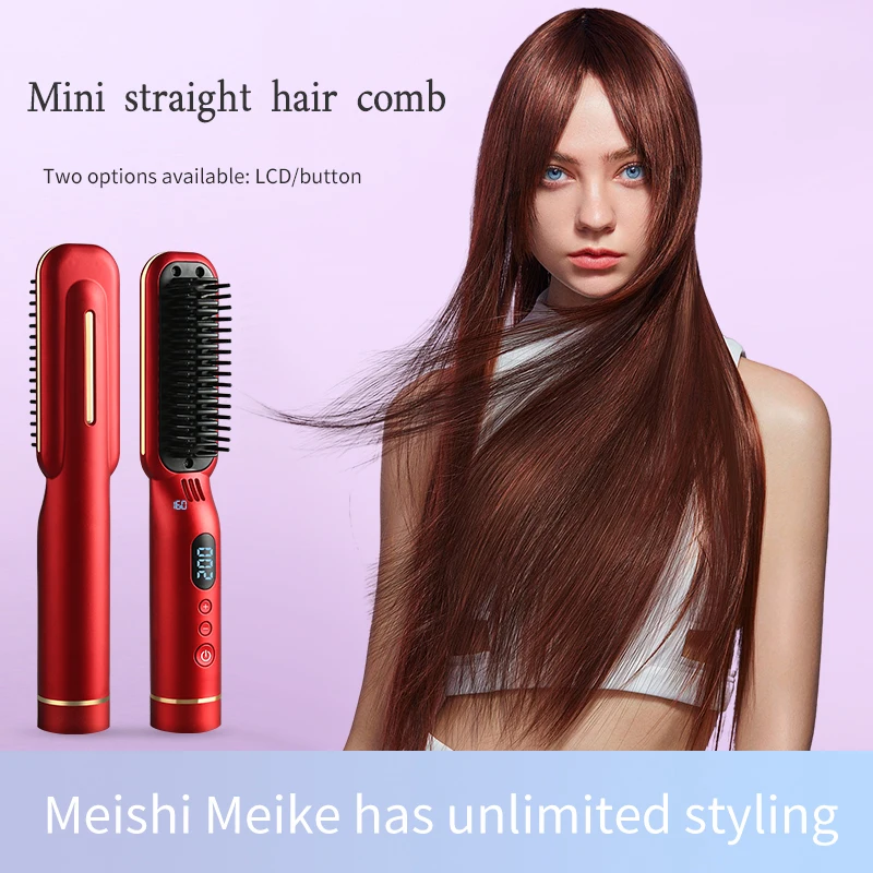 Wireless Wet & Dry Hair Straightening Comb PTC Heated Ceramic Coated Anti-Hot Temperature Controlled Hair Care & Styling Comb 4