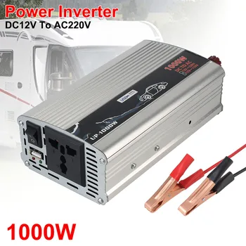 Car Power Inverter 1000W Trasformatore di tensione elettronico Onda sinusoidale pura per Auto RV Home Laptop Truck 12V a 110V 220V