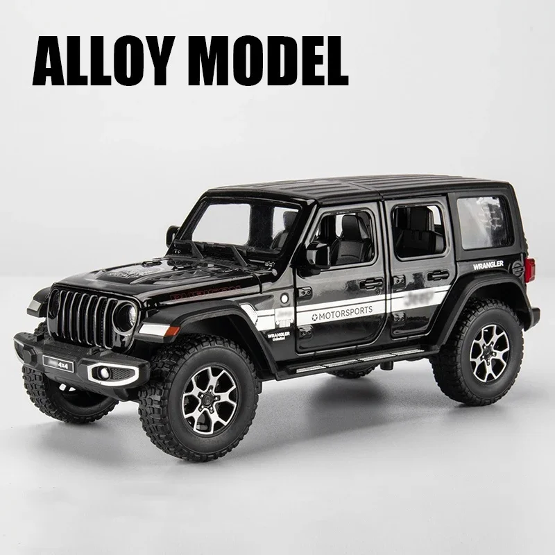 1:22 Jeeps Wrangler Rubicon Alloy Model Car Toy Diecasts Metal Casting Pull Back Sound and Light Car Toys For Children Vehicle 2