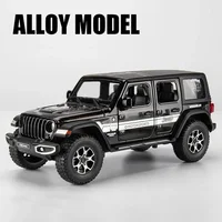 1:22 Jeeps Wrangler Rubicon Alloy Model Car Toy Diecasts Metal Casting Pull Back Sound and Light Car Toys For Children Vehicle 2