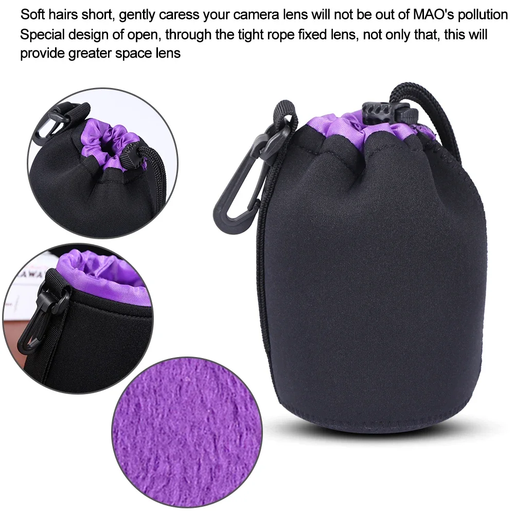 Camera Lens Pouch Bag Soft Neoprene Waterproof DSLR Camera Lens Protective Bag For Canon Sony Most Digital SLR Camera
