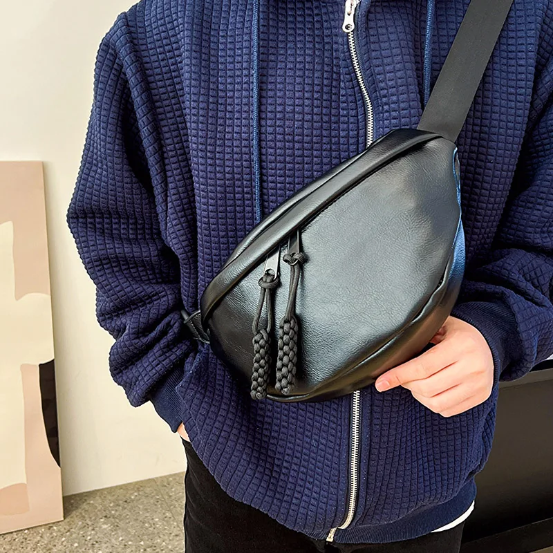 

2023 Soft Leather Crossbody Bags for Women Fashion Shoulder Bag Ladies Solid Color Black Chest Bags Sac A Main Femme Handbags