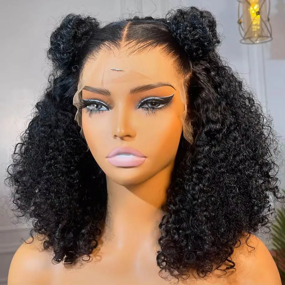 Short Bob Wig Deep Wave 13x4 4x4 Lace Front Human Hair Wigs Loose Curly Wavy Lace Frontal Closure Wigs For Women 180 Density human hair wigs