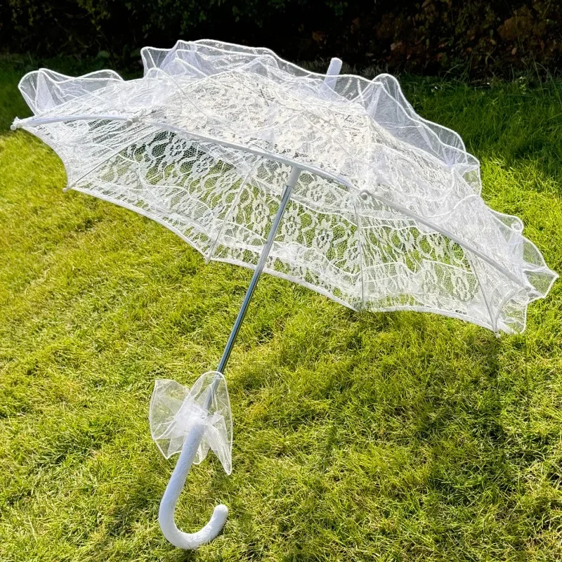 1pc Wedding Lace Parasol Umbrella Cosplay Lace Parasol Umbrella Wedding Bridal Tea Party Decoration Photo Prop