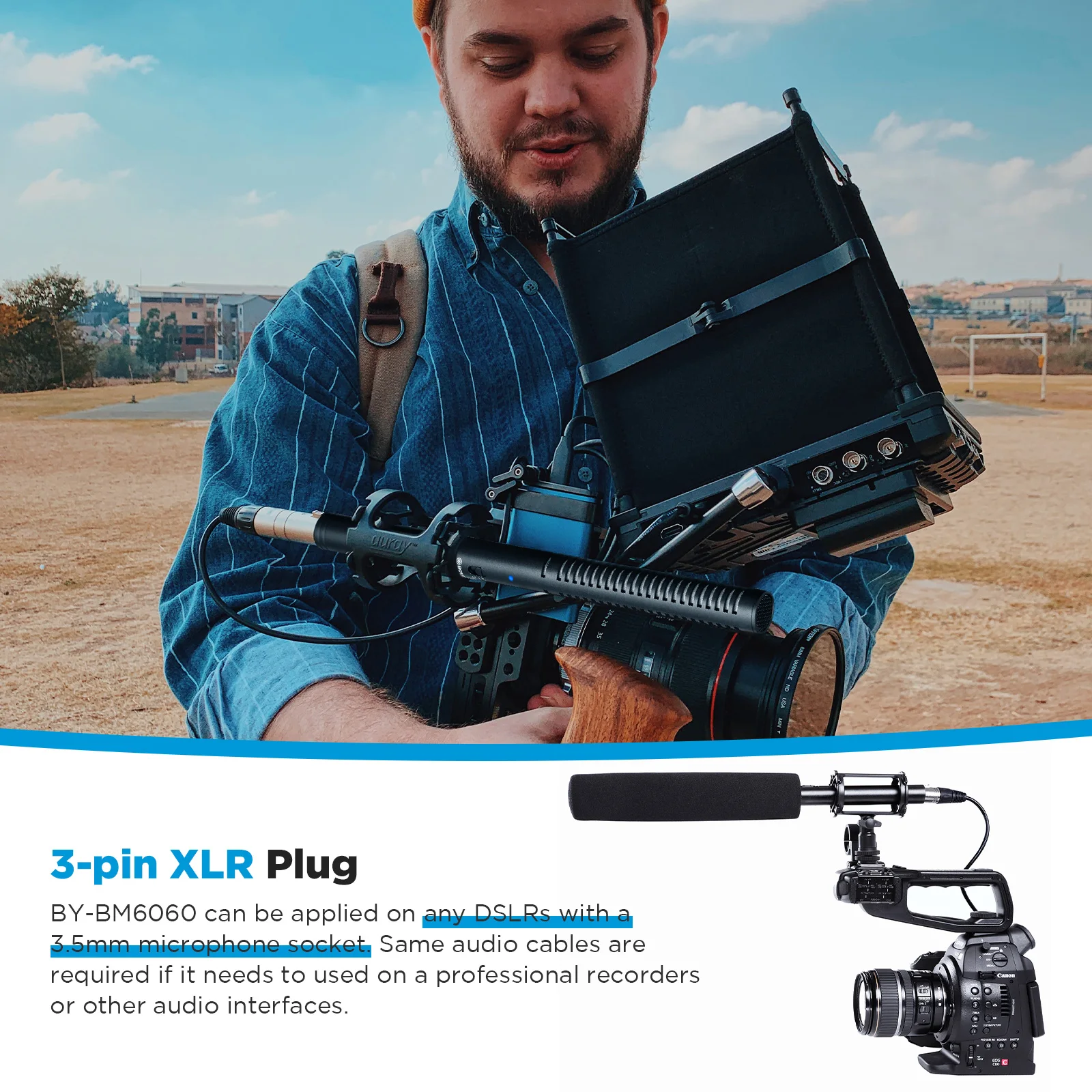 مقابلة بندقية ميكروفون XLR BOYA Pro جودة البث Mic...