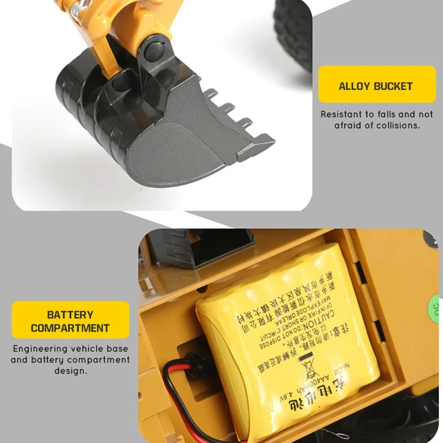 Huina 1530 RC Excavator Remote Control Car 6CH crawler Engineering Vehicle Tractor Model Car 2.4G Digging Toys For Boy Child 5