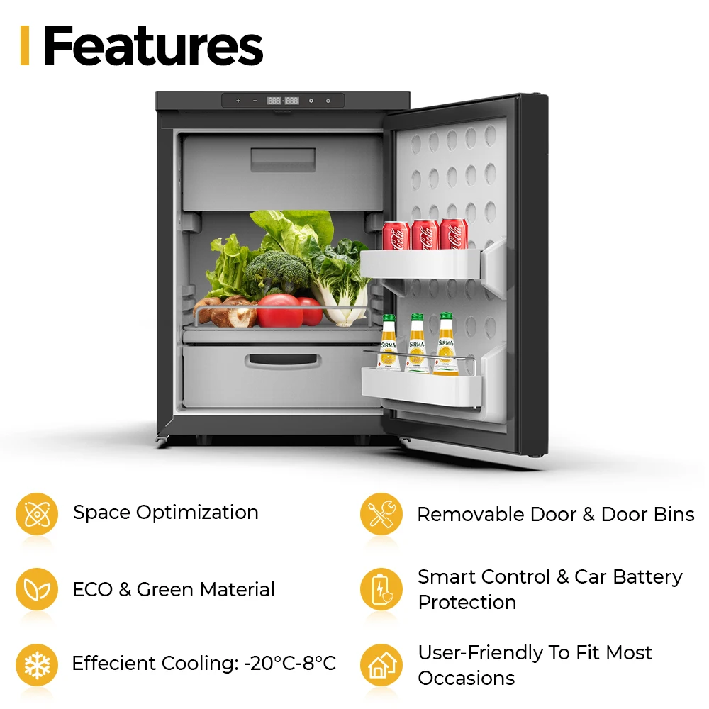 Alpicool CR40X RV Car Refrigerator AC DC Dual Use Cooler Home Vehicle 12V 24V Freezer Compressor Car Fridges RV Cooler