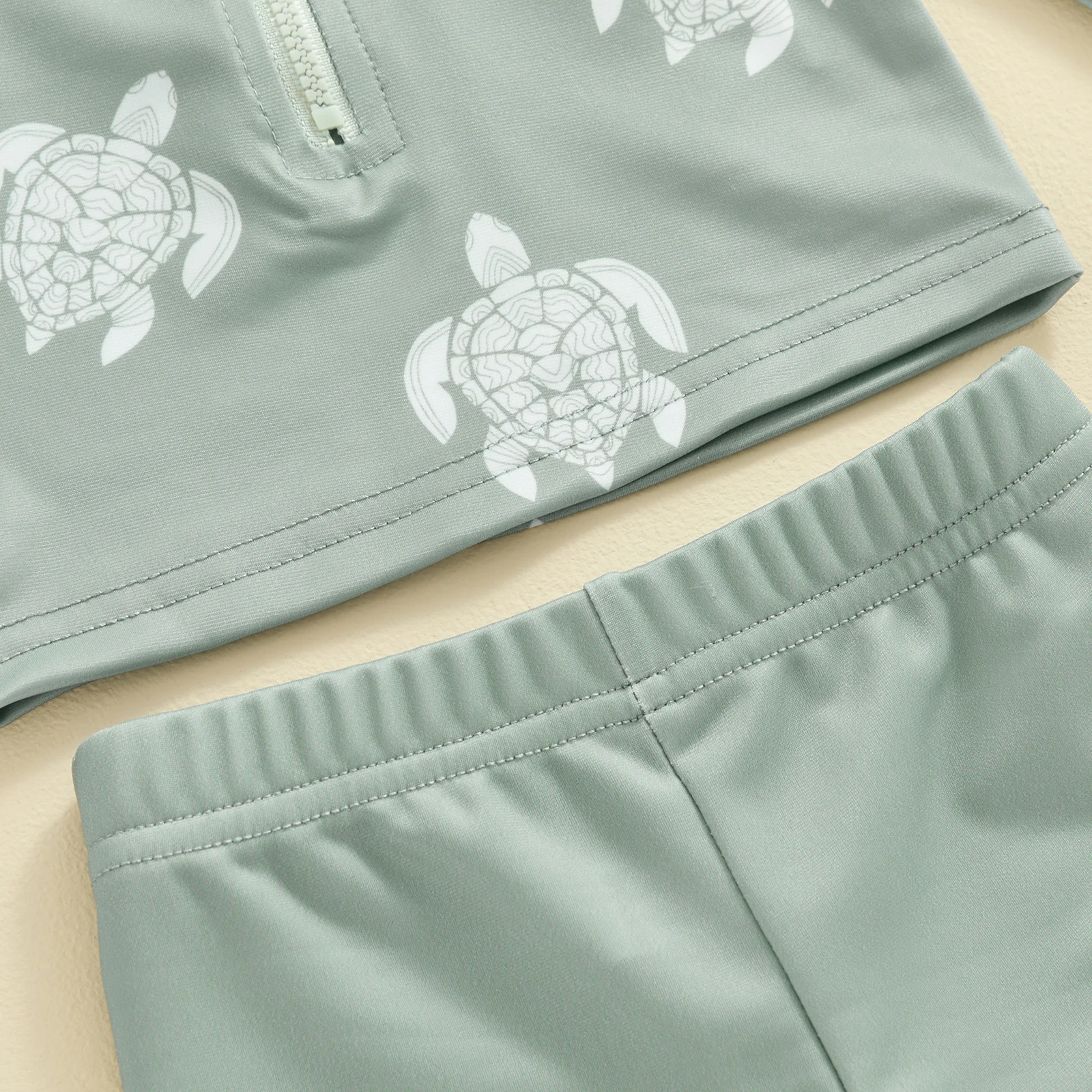 Cute Children Boys Rash Guard Swimwear Kids Bathing Suit Summer Long Sleeve Turtle Print T-shirt with Shorts and Hat Swimwear 6