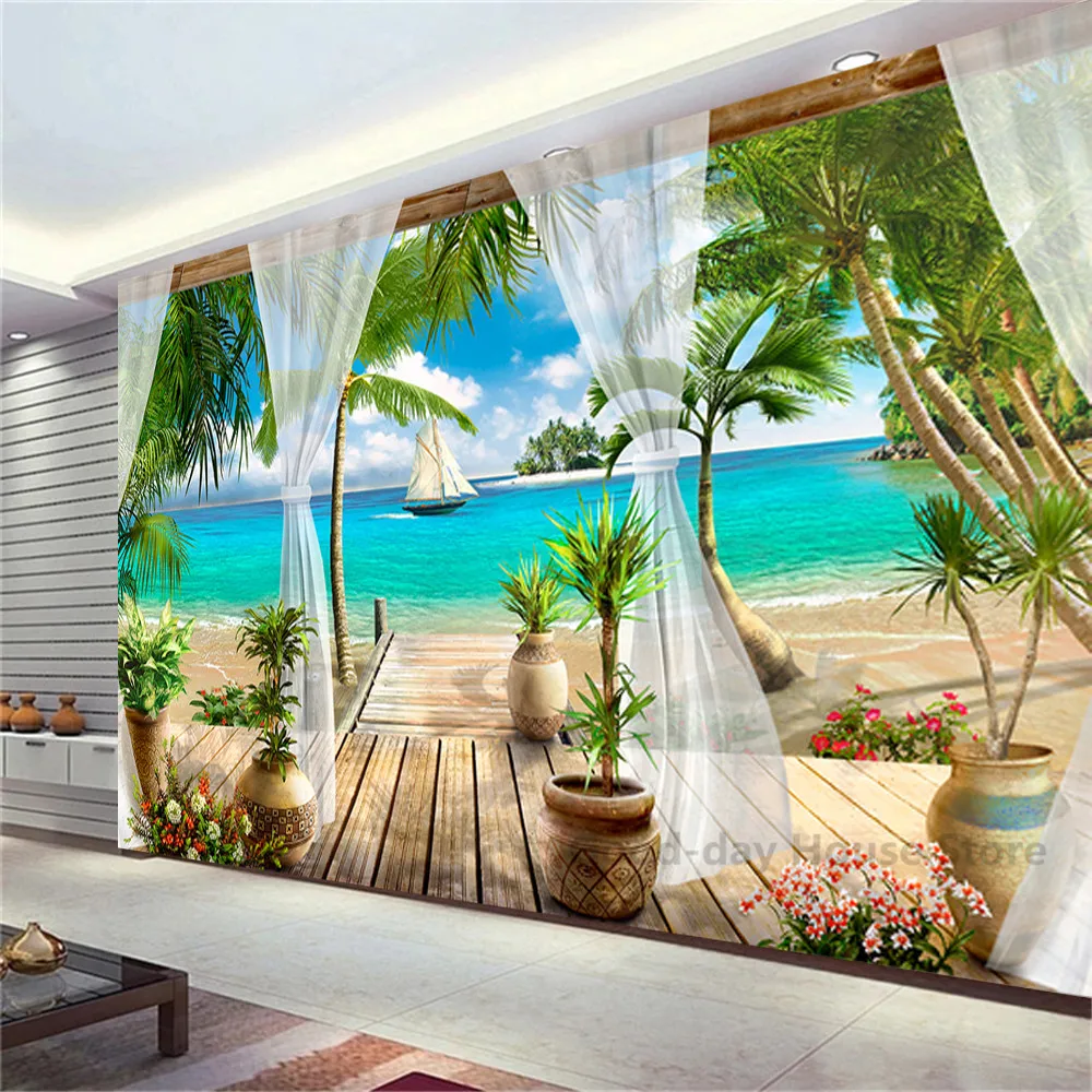 Фотообои морской пейзаж в интерьере - 90 фото